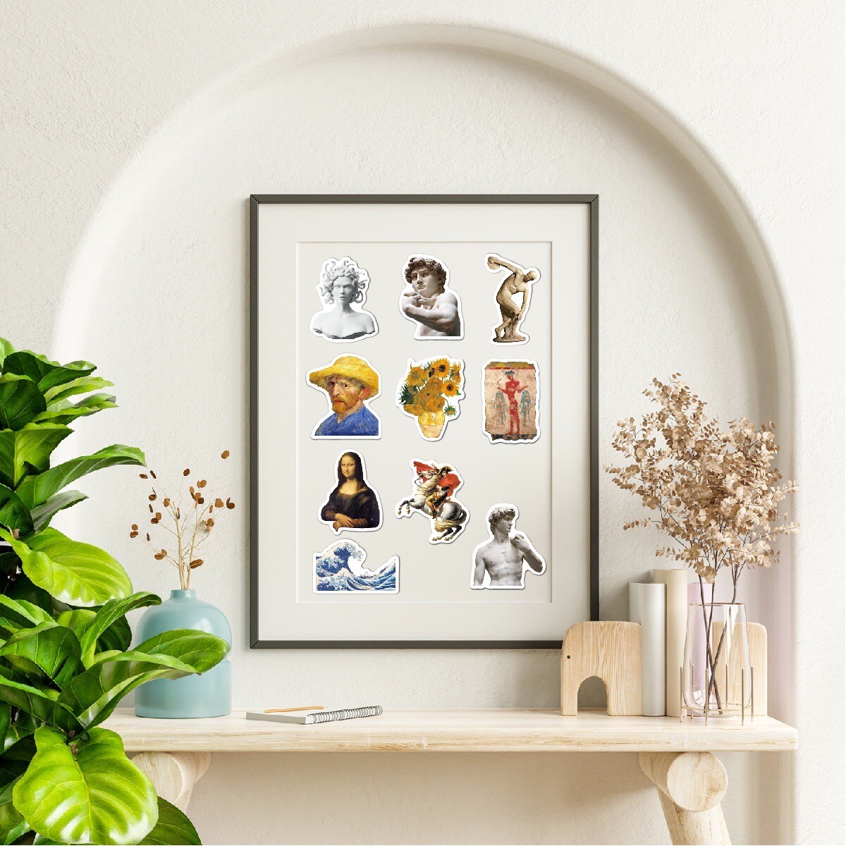 20 Random Classic Art Stickers Painting Sculpture Decals Laptop Free Shipping!