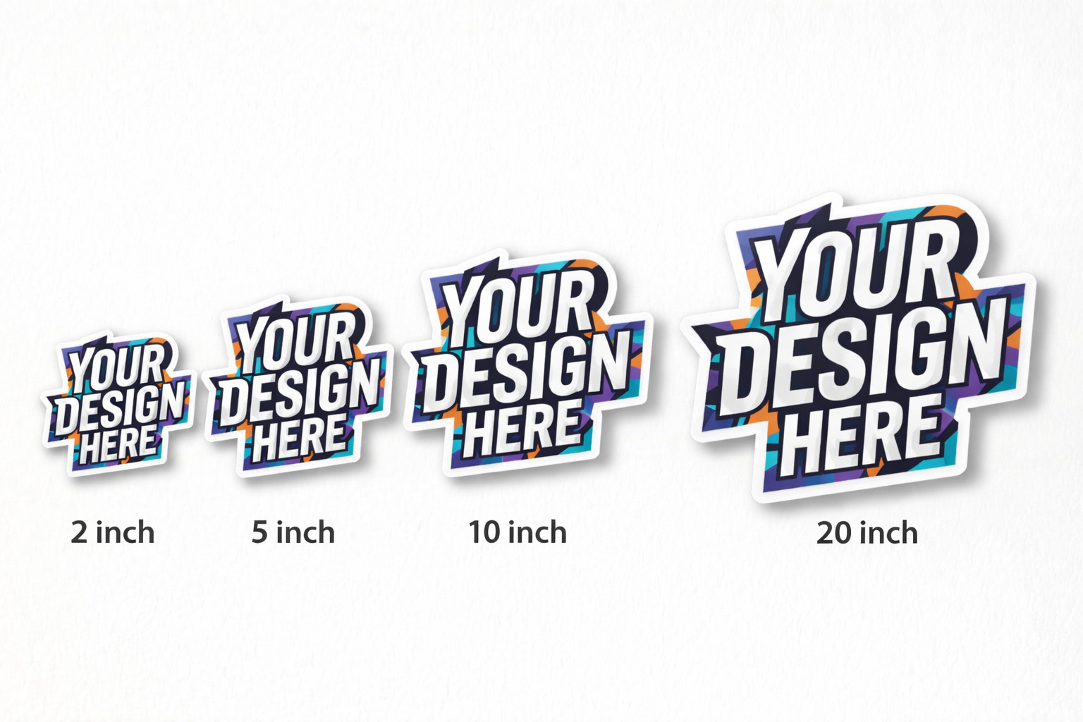 Custom Logo Vinyl Stickers Die Cut Waterproof UV Resistant Decals 2-20" Set