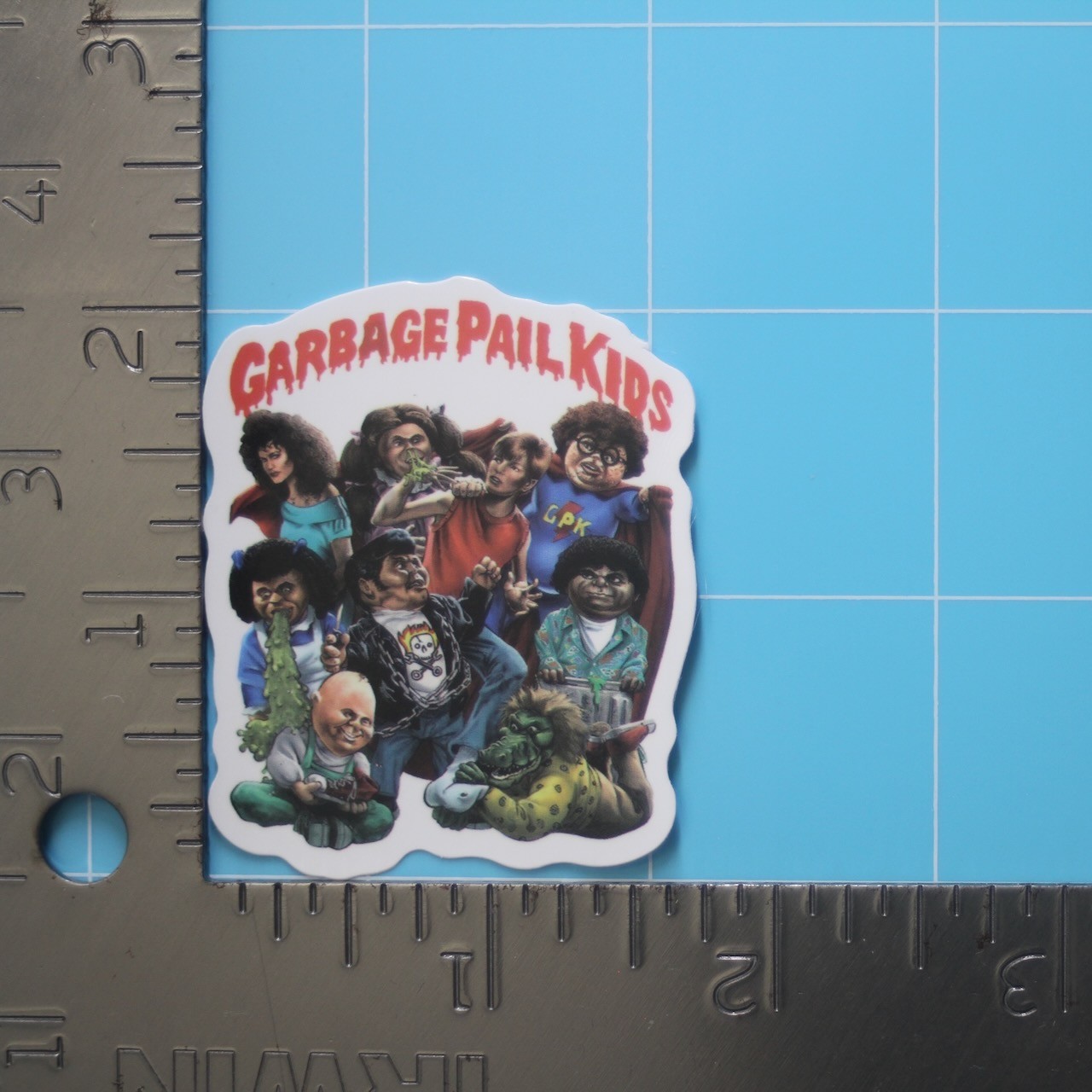 Garbage Pail Kids Sticker (NAT NERD/CHRIS HISS/GATOR) GPK Movie, Gloss PVC Decal