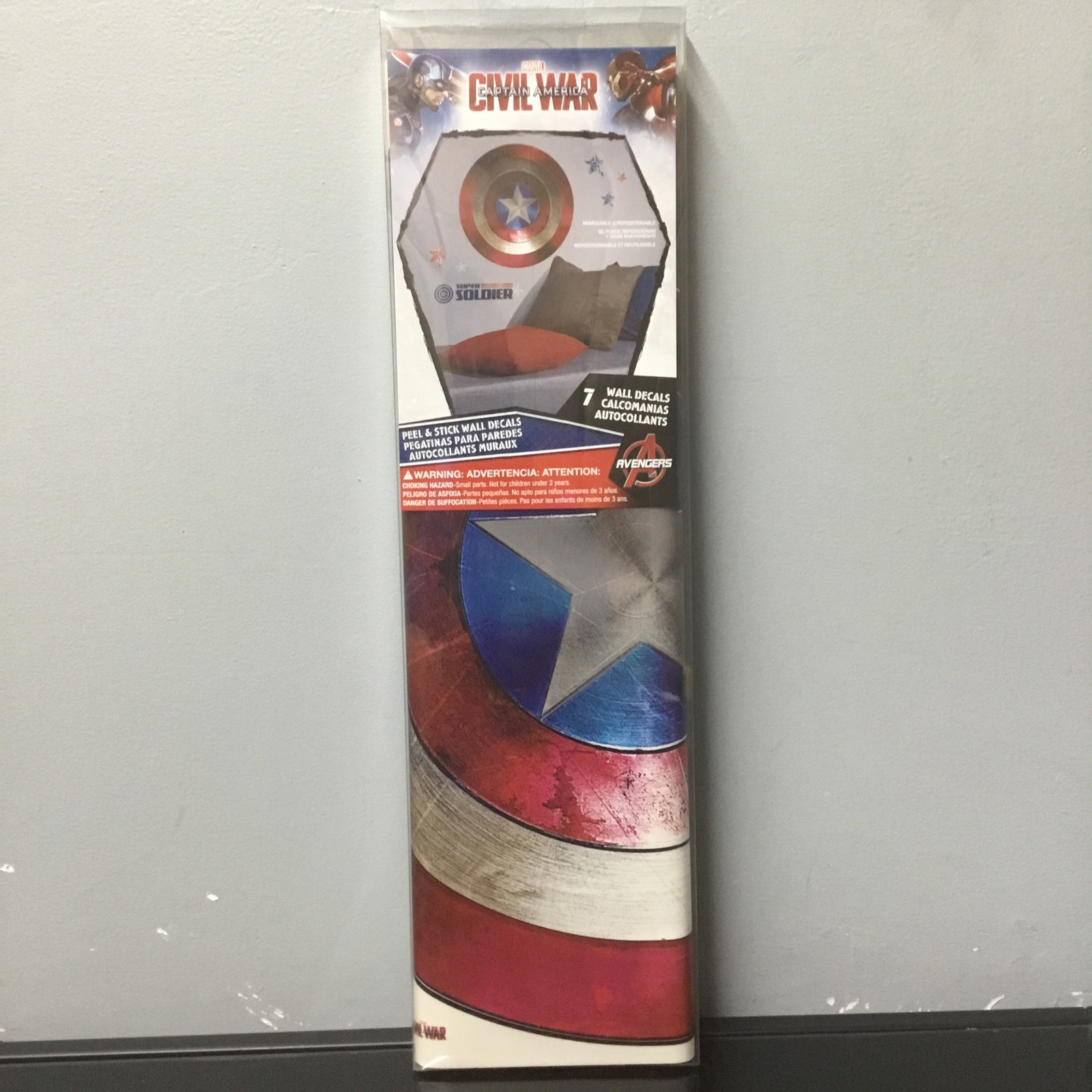 Marvel Captain America Civil War Shield Peel & Stick 7 Wall Decals 16.5"x16.5"