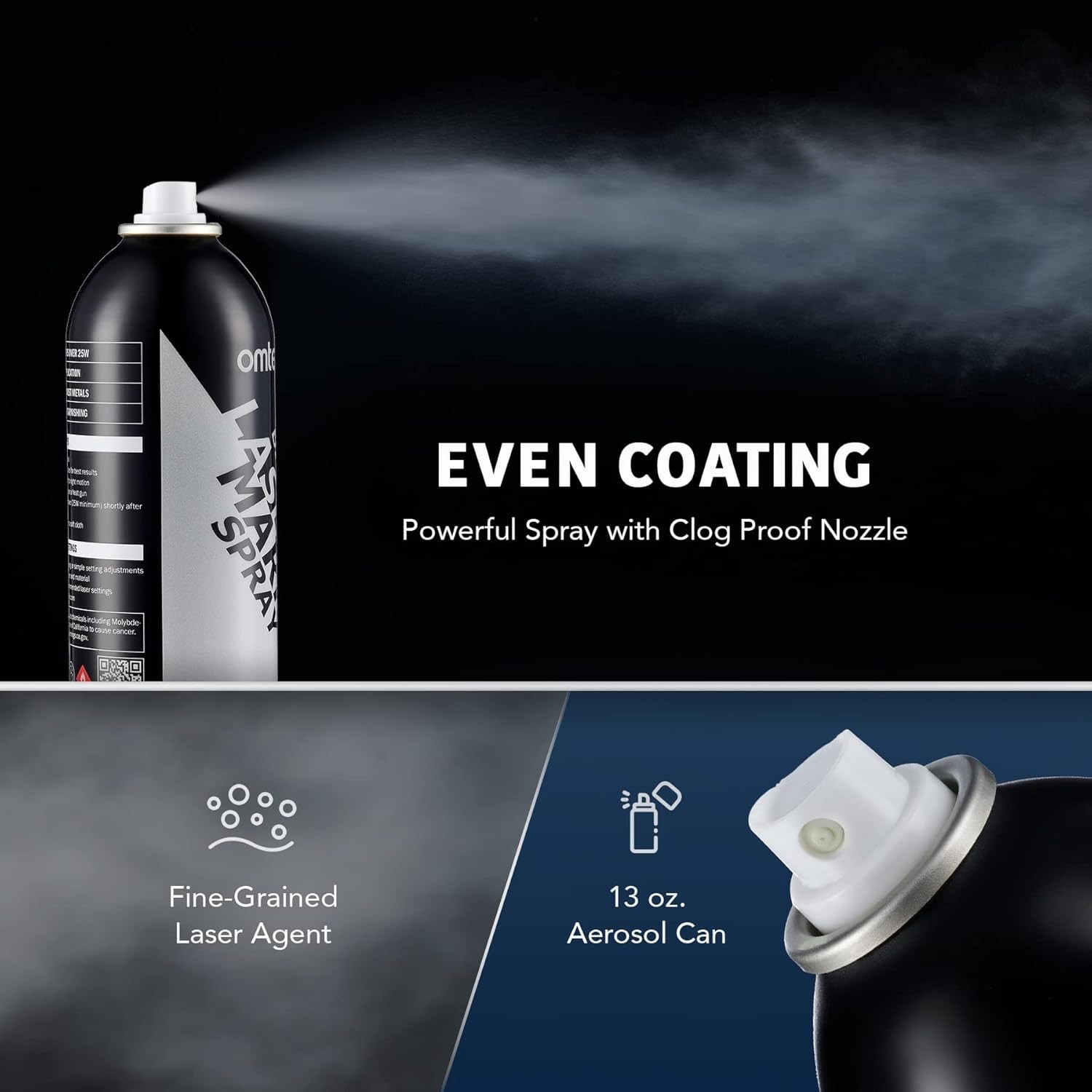 13oz Black Laser Marking Spray for CO2 Laser Engraver Metal Engraving