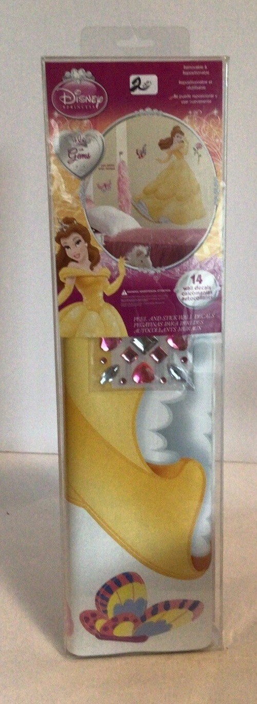 BELLE DISNEY PRINCESS Decal Removable WALL STICKER Home Decor Mural Girls Room
