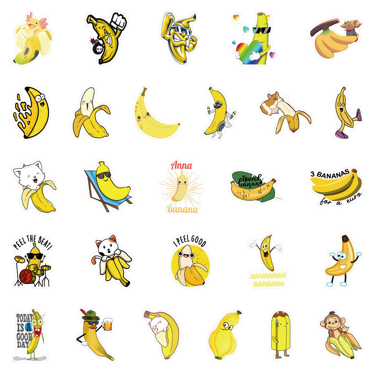120Pcs Banana Sticker for Kids Adults Teens Girls Scrapbooking Water Bottles