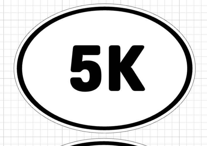 Oval K Marathon Vinyl Waterproof sticker