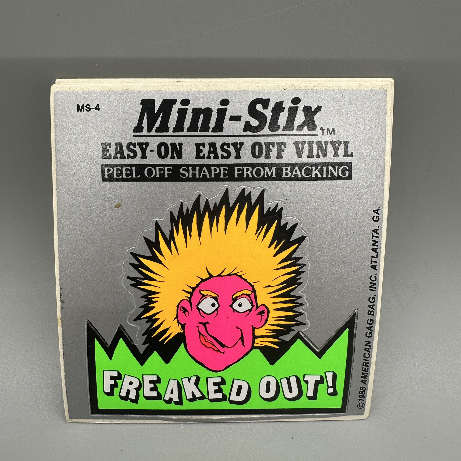 1988 Vintage "Freaked Out!" Black Light Retro Vinyl Sticker Cut-Out