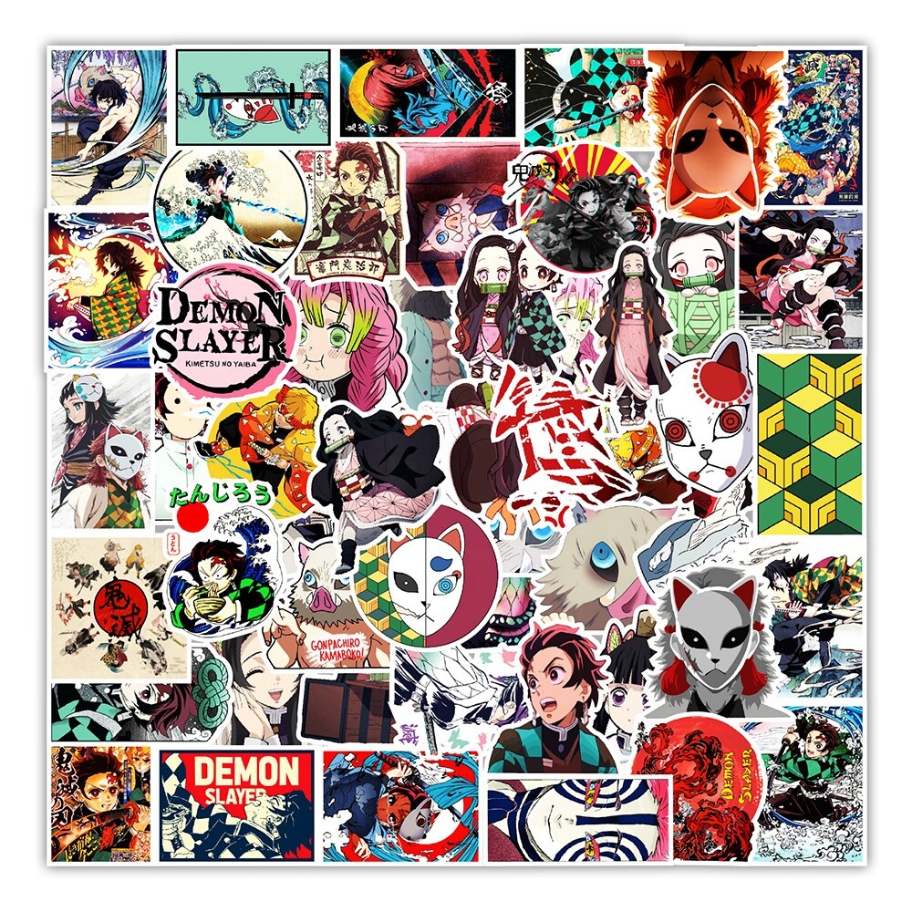 Demon Slayer Kimetsu No Yaiba Random 10 PCS Anime Stickers – No Duplicates