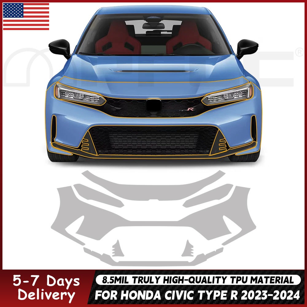 For Honda Civic Type R 2023-2024 Paint Protection Film TPU PPF Pre-Cut Kit