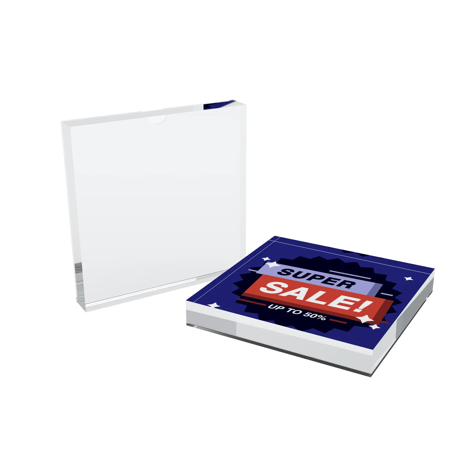 6" X 6" Acrylic Block Sign Holder Econoco HVACTK66 (Pack Of 10)