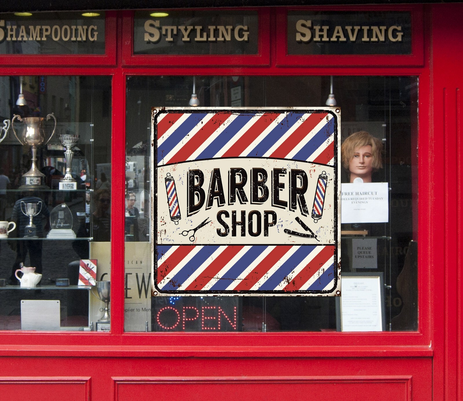 3D Man Hair Cut A1126 Barber Shop Window Stickers Vinyl Wallpaper Wall Murals Am