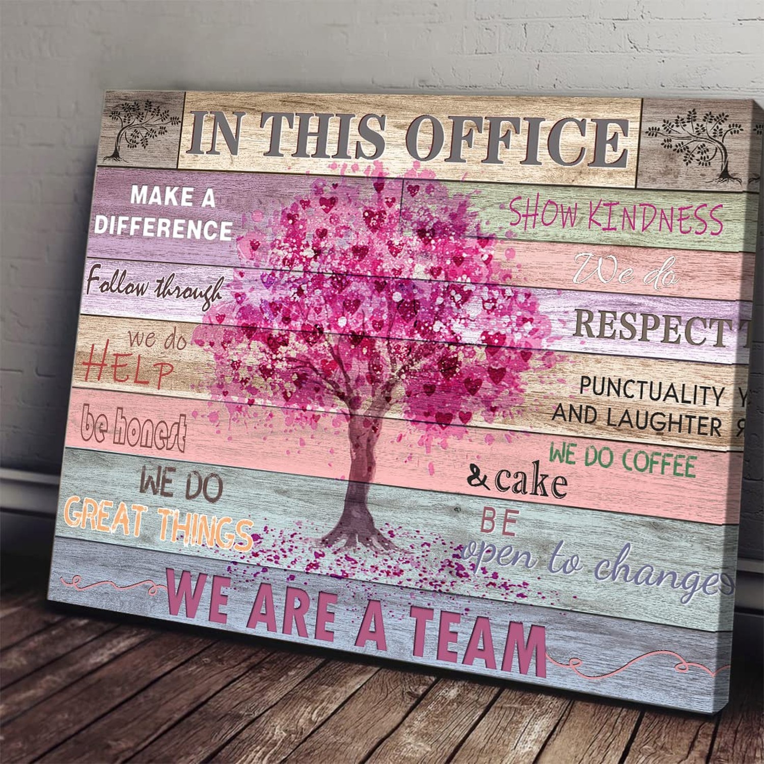 Pink Inspirational Wall Art for Office Women Motivational Quotes Phrases Post…