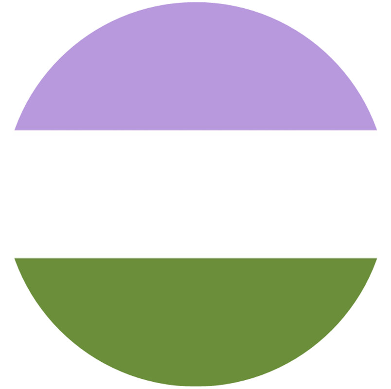 Genderqueer Pride Flag – 3 Inch Circle Sticker 3" x 3" – LGBTQ+ Support