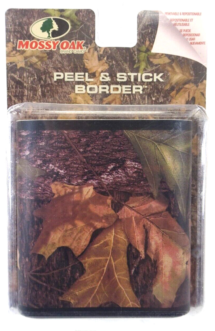 Mossy Oak Leaf Camouflage Wall Border Hunting Camo Cabin Peel & Stick Vinyl NEW