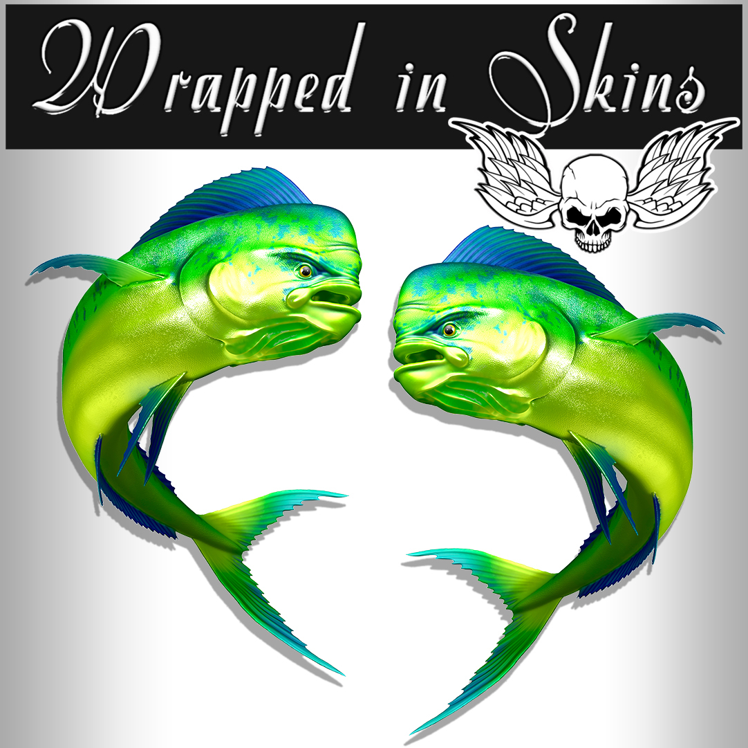 Mahi Mahi Decals Fish Stickers Tackle Box RV Truck Trailer AFP-0037