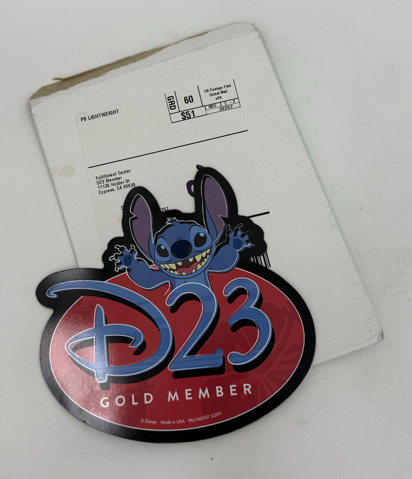 D23 Gold Member Magnet STITCH from Disney’s Lilo & Stitch Hibiscus New NIP
