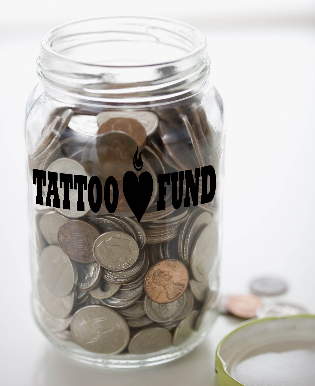 Tattoo Fund Vinyl Sticker Decal Fun NEW 5-7"w (Jar not Included)
