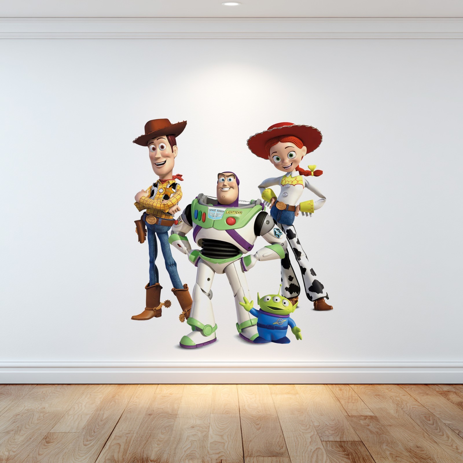 Toy Story Woody, Buzz Lightyear, Jessie and Green Alien Vinyl Glossy Wall stick