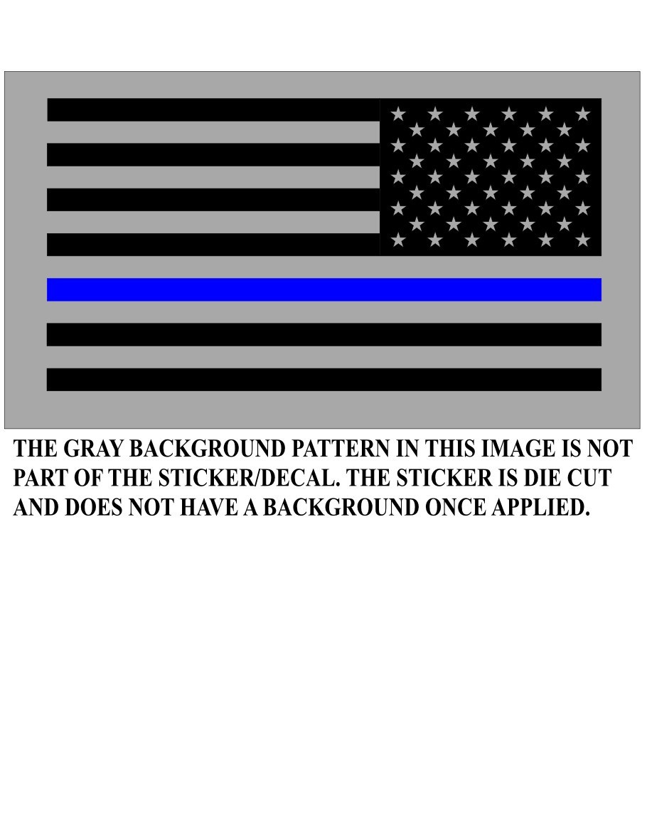 THIN BLUE LINE AMERICAN FLAG LH/REVERSE LAW ENFORCEMENT/POLICE Decal 3"X5.6"