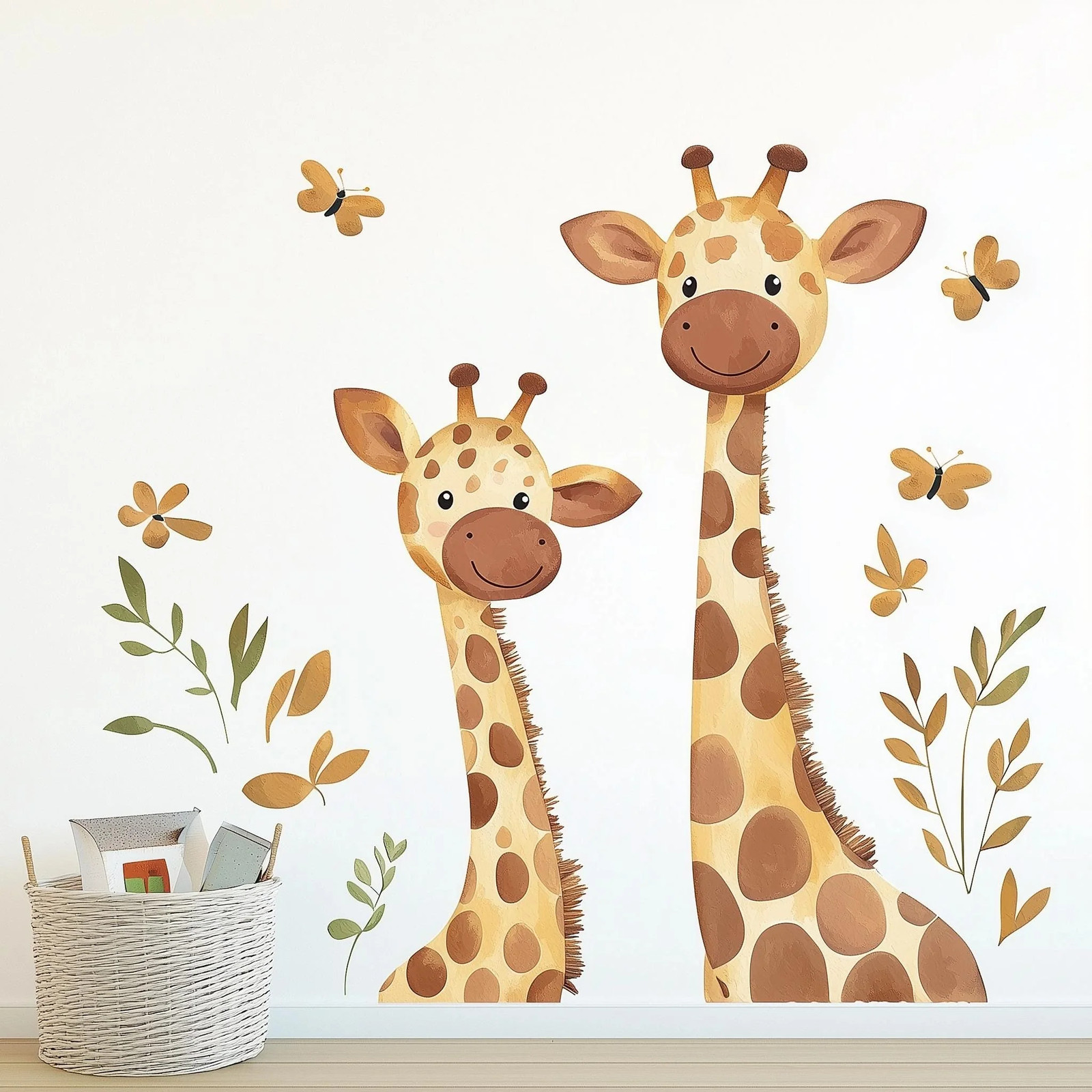 Playful Giraffe Wall Decal | Watercolor Minimalist Decor