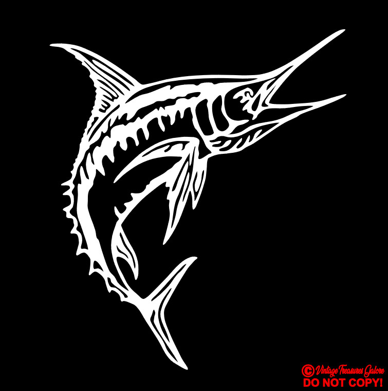 ATLANTIC BLUE MARLIN Vinyl Decal Sticker Car Truck Window Wall Bumper SPORT FISH