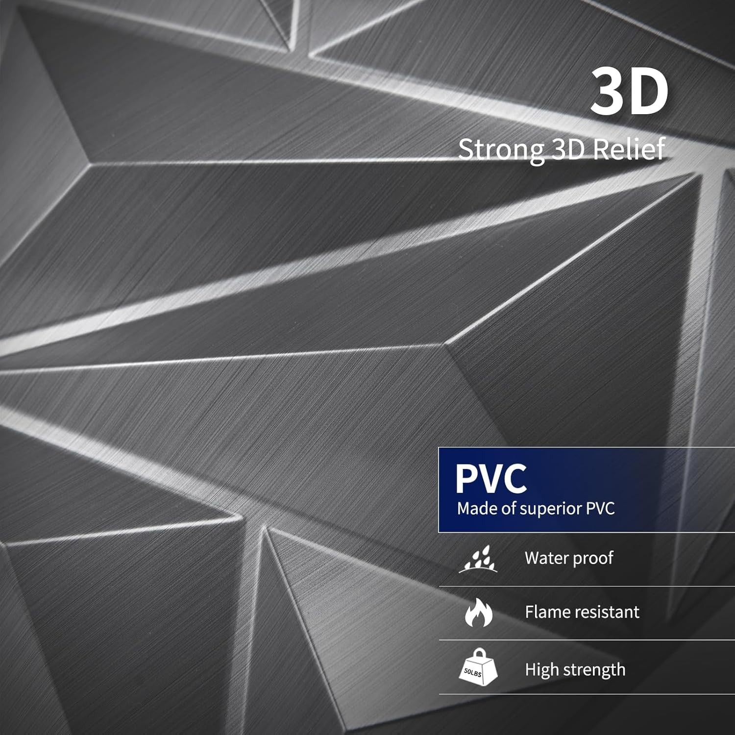 Luxury 3D Diamond Wall Panels 33pk Silver – Waterproof Commercial Grade PVC