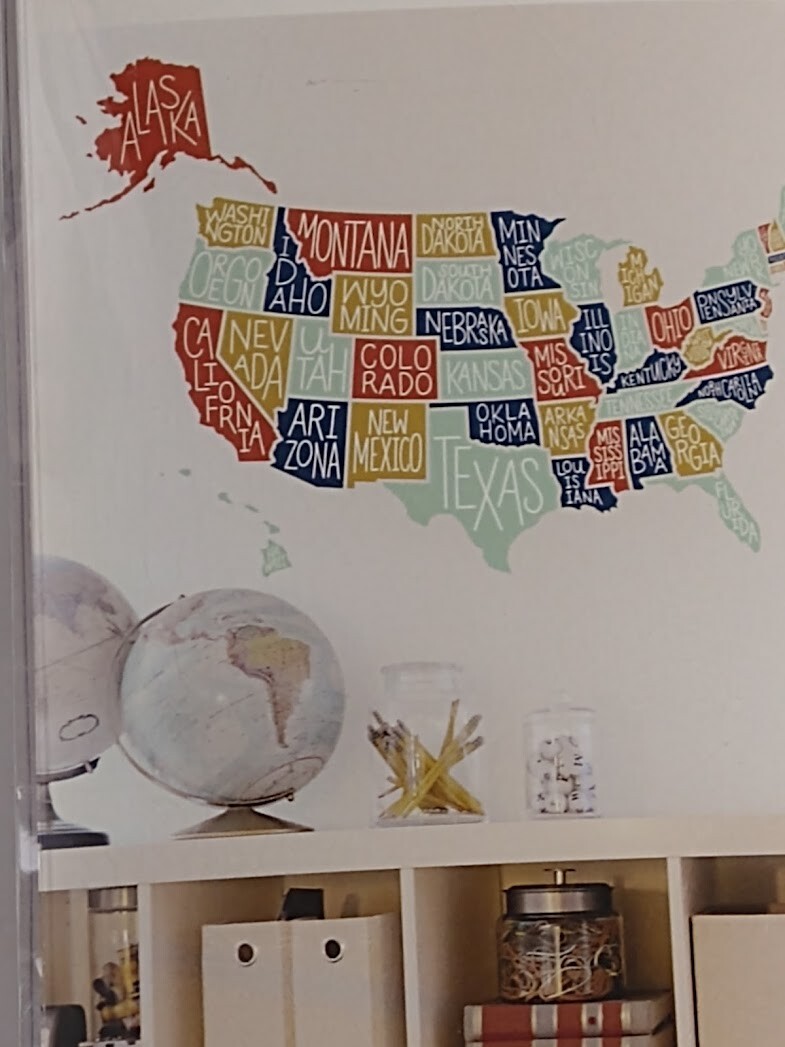 United States of America Map Wall Home Decal 40X32 Patriotic