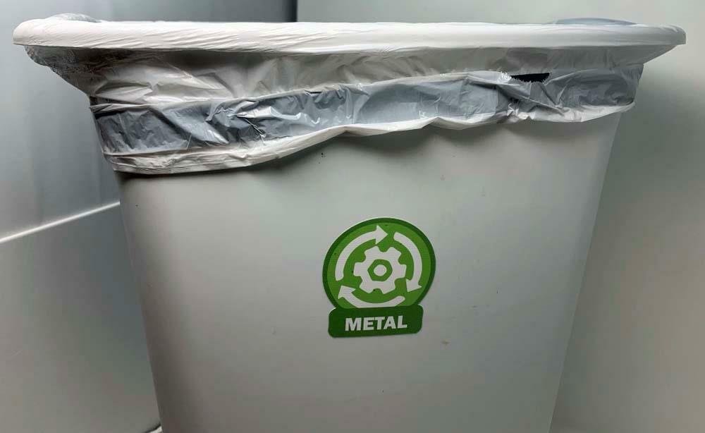 PLASTIC E-WASTE ORGANIC METAL PAPER GLASS 3" Set of Decal Sticker For Containers