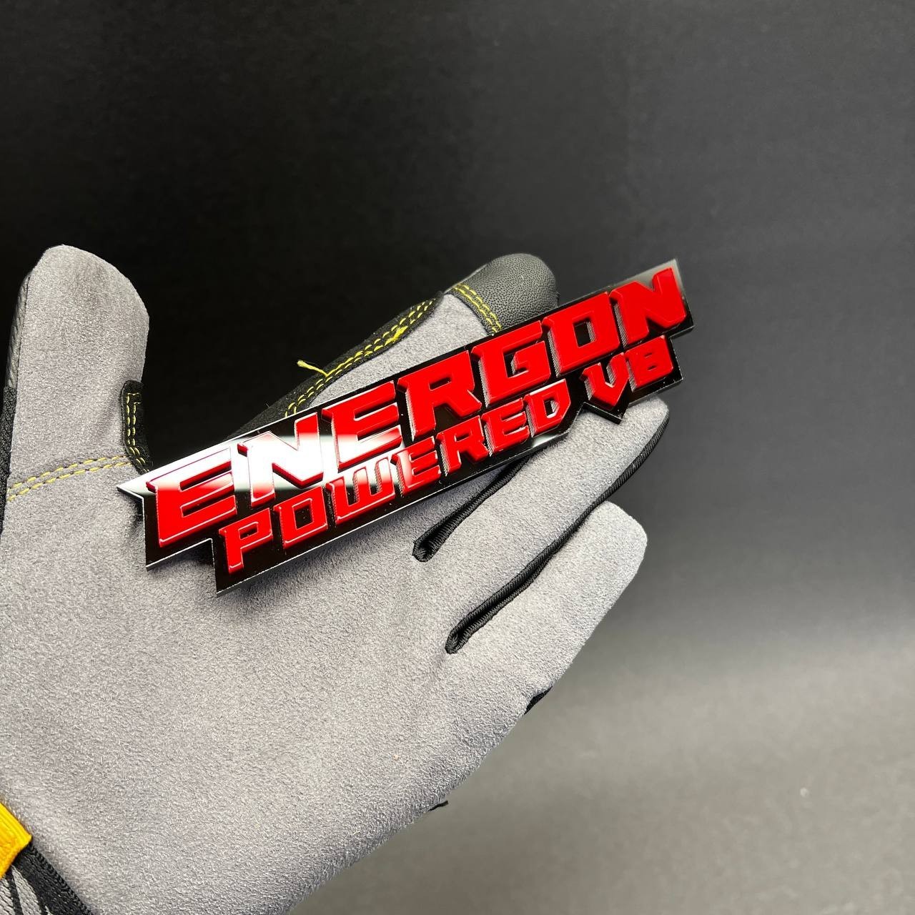 1x ENERGON POWERED V8 Custom Text 3D Acrylic Car Emblem Badge Multicolor Decal