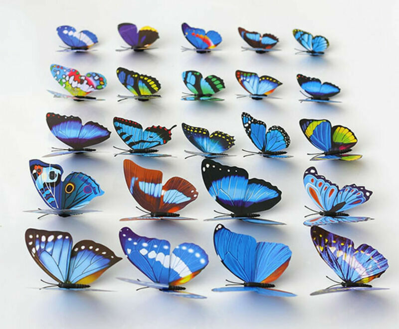 Lot Multi-color 3D Artificial Butterflies – Home Party Wedding Favor Decorations