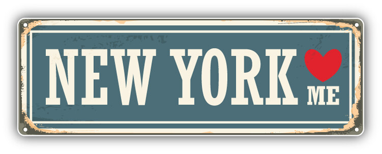 New York Retro Travel Tin Sign Car Bumper Sticker Decal