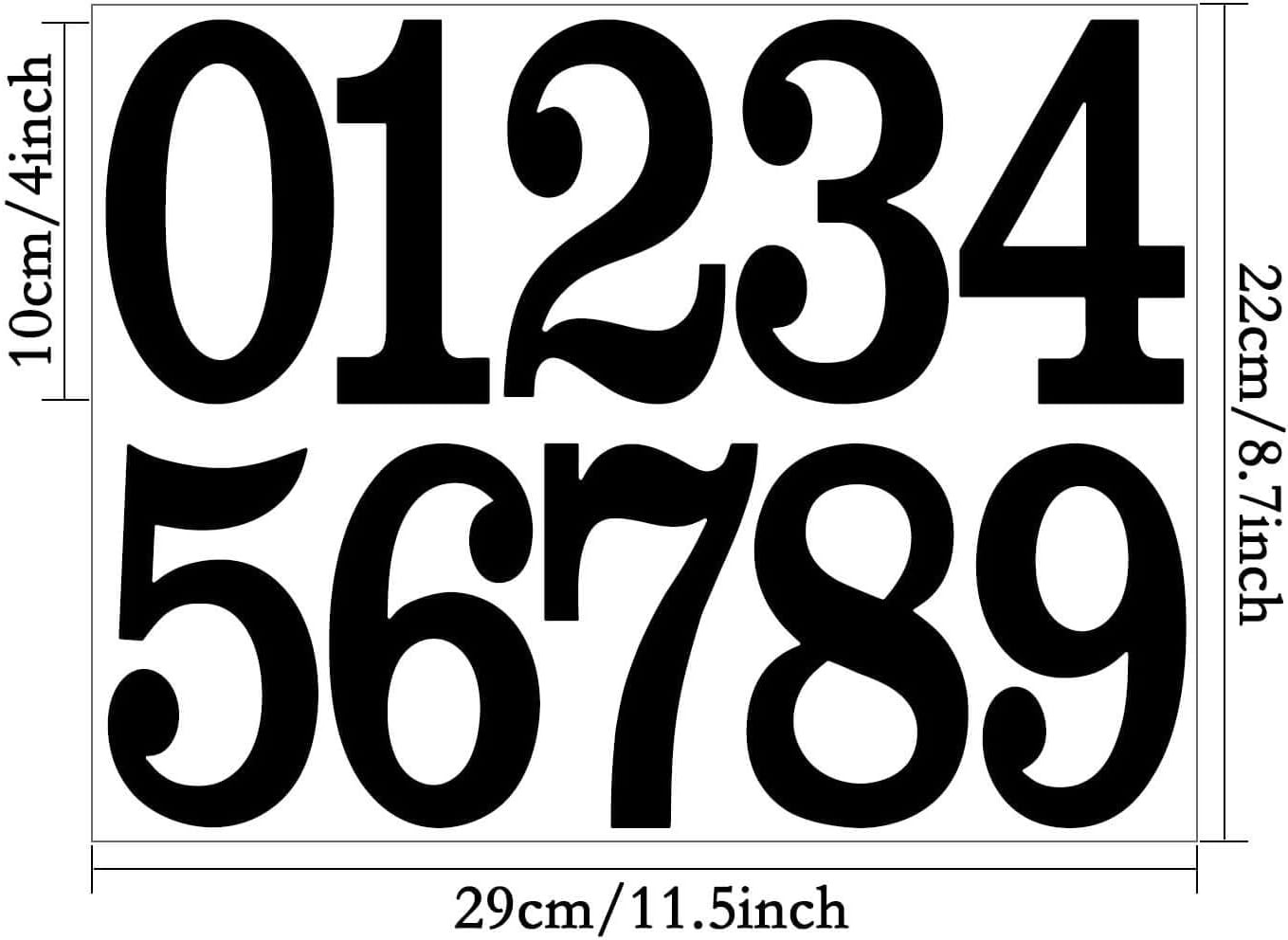 100 Pcs 4 Inch Number Stickers,10 Sheets Vinyl Waterproof Mailbox Numbers,Self-A