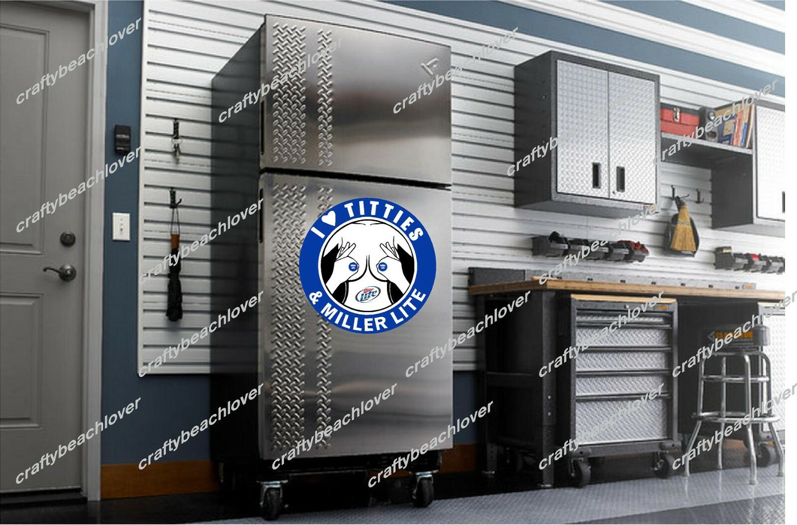 Miller Lite wall sticker garage decor 15" mancave gift ideas men women beer