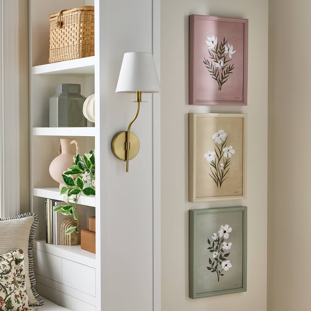 (Set of 3) 12"x16" Flower Framed Arts – Threshold designed with Studio