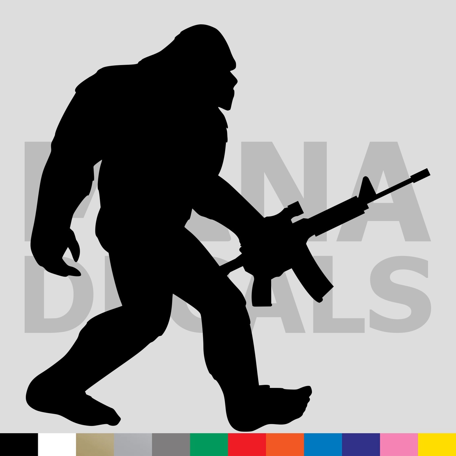 Sasquatch Rifle Vinyl Die Cut Decal Sticker – Bigfoot Yeti Gun Rights 2A AR15