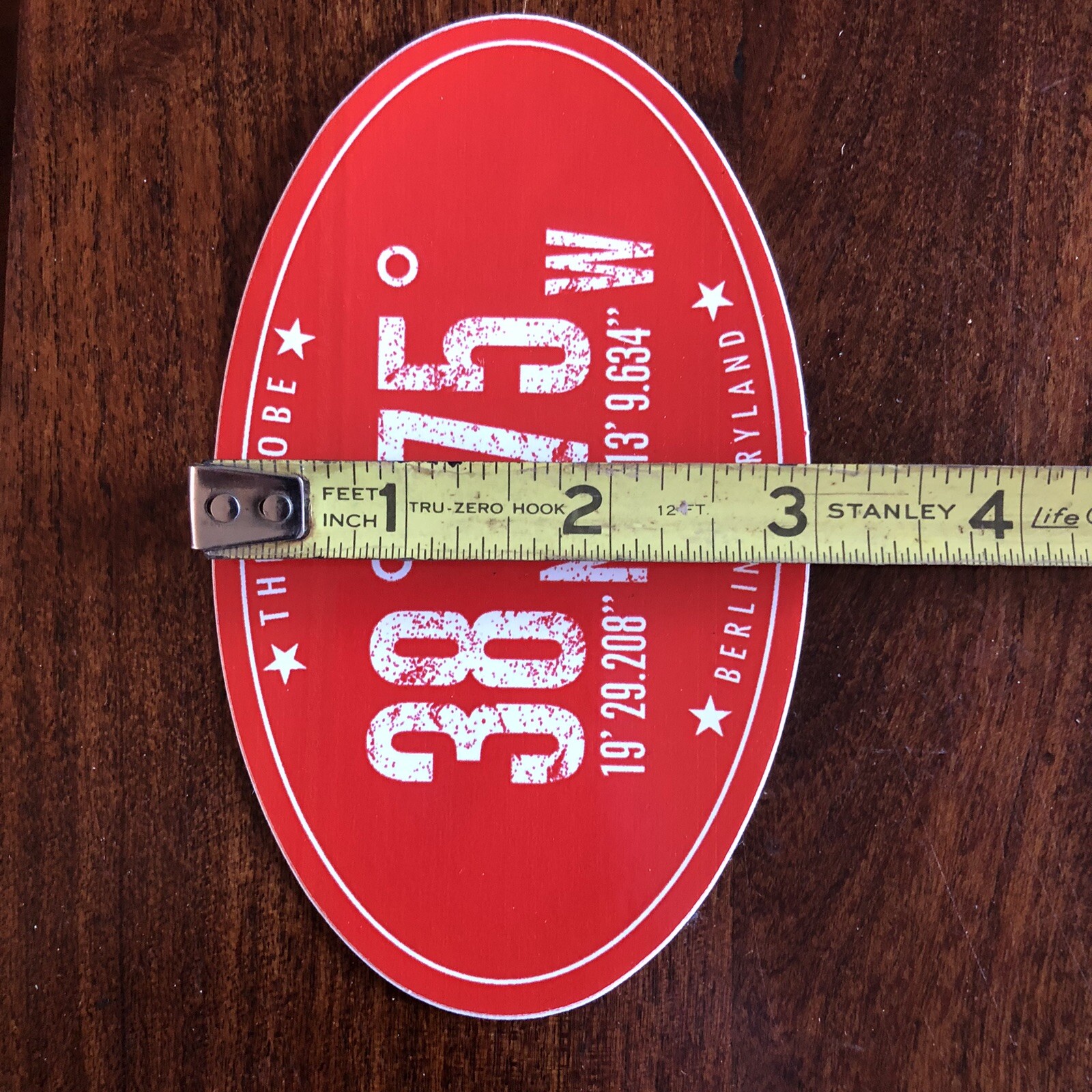Berlin Maryland Latitude Longitude Vinyl Sticker