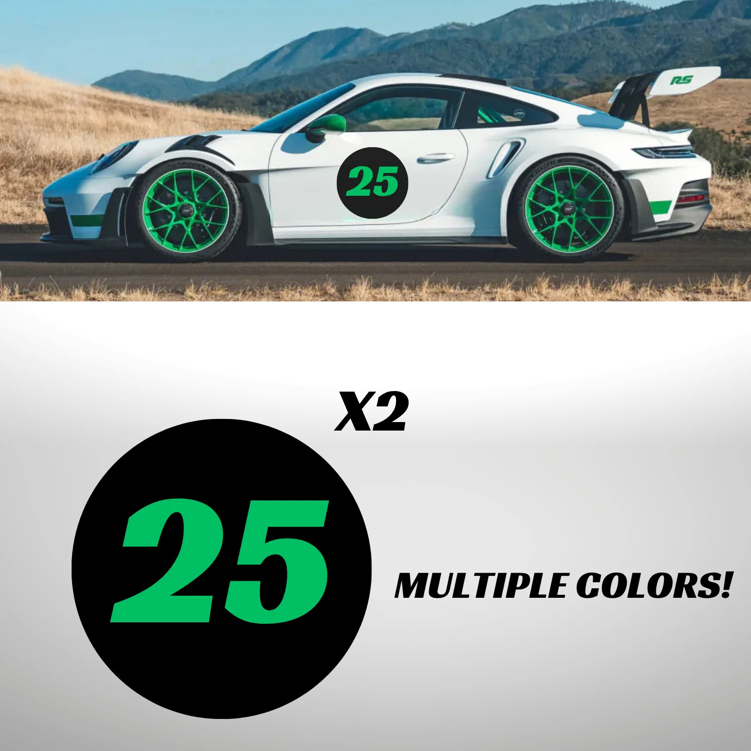 Compatible With Custom Race Door Number Circle Decals – 20" Set of 2 – Multiple