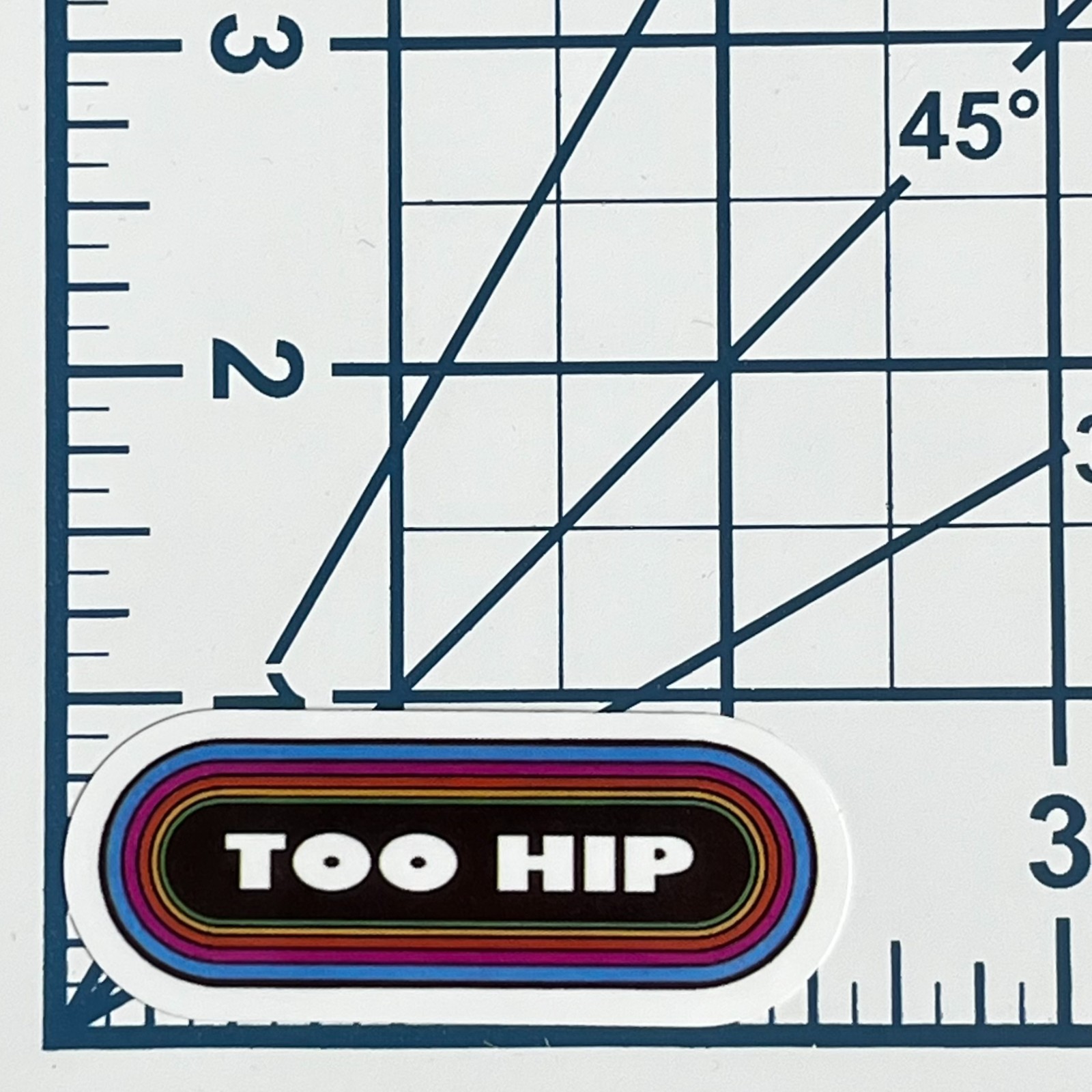 Too Hip Sticker Retro Rainbow Decal Aesthetic 70s Style Vintage Vibe Laptop Gift