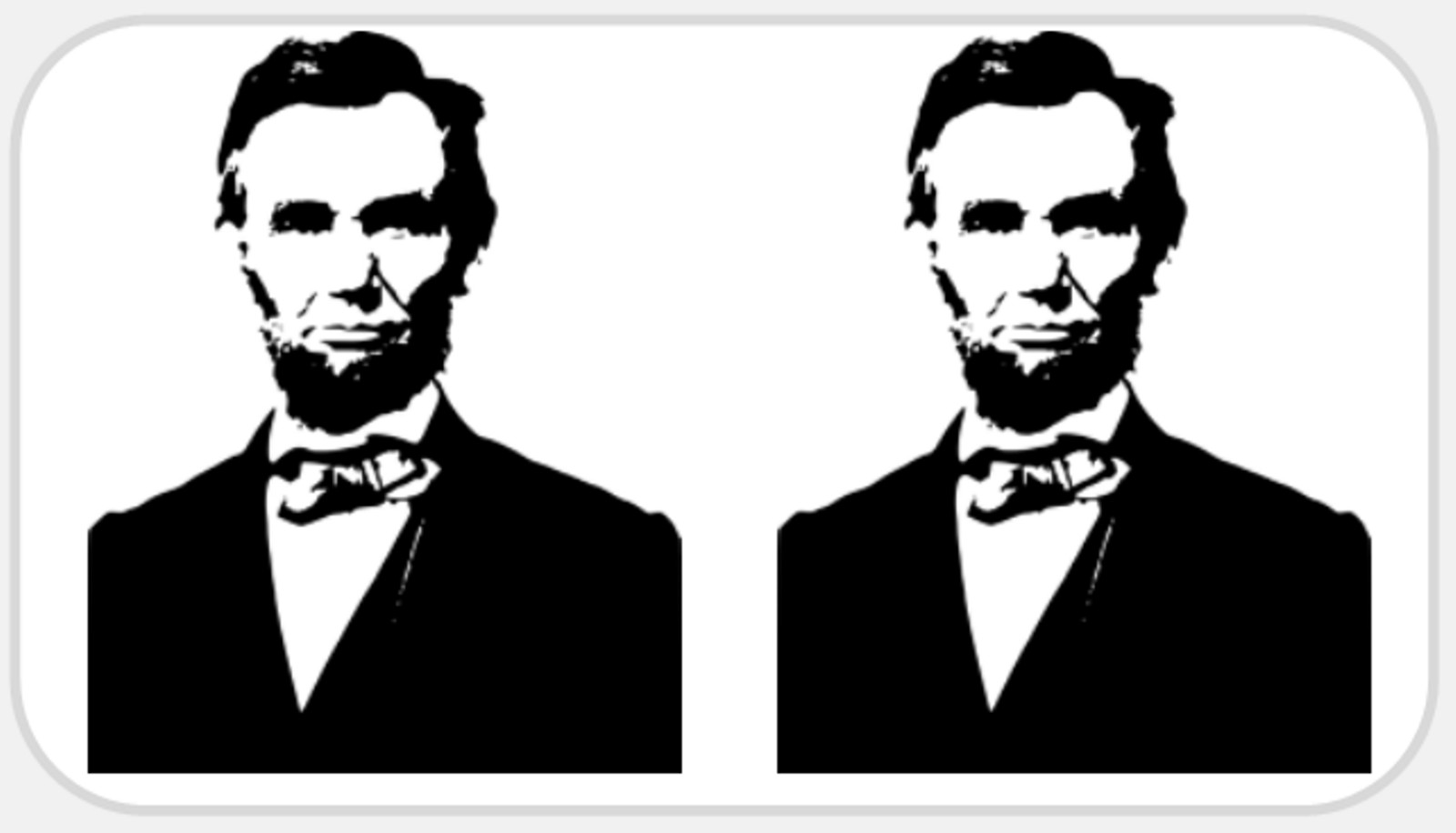 Abraham Lincoln – 25 Stickers Pack 2.25 x 1.25 inches – President Silhouette