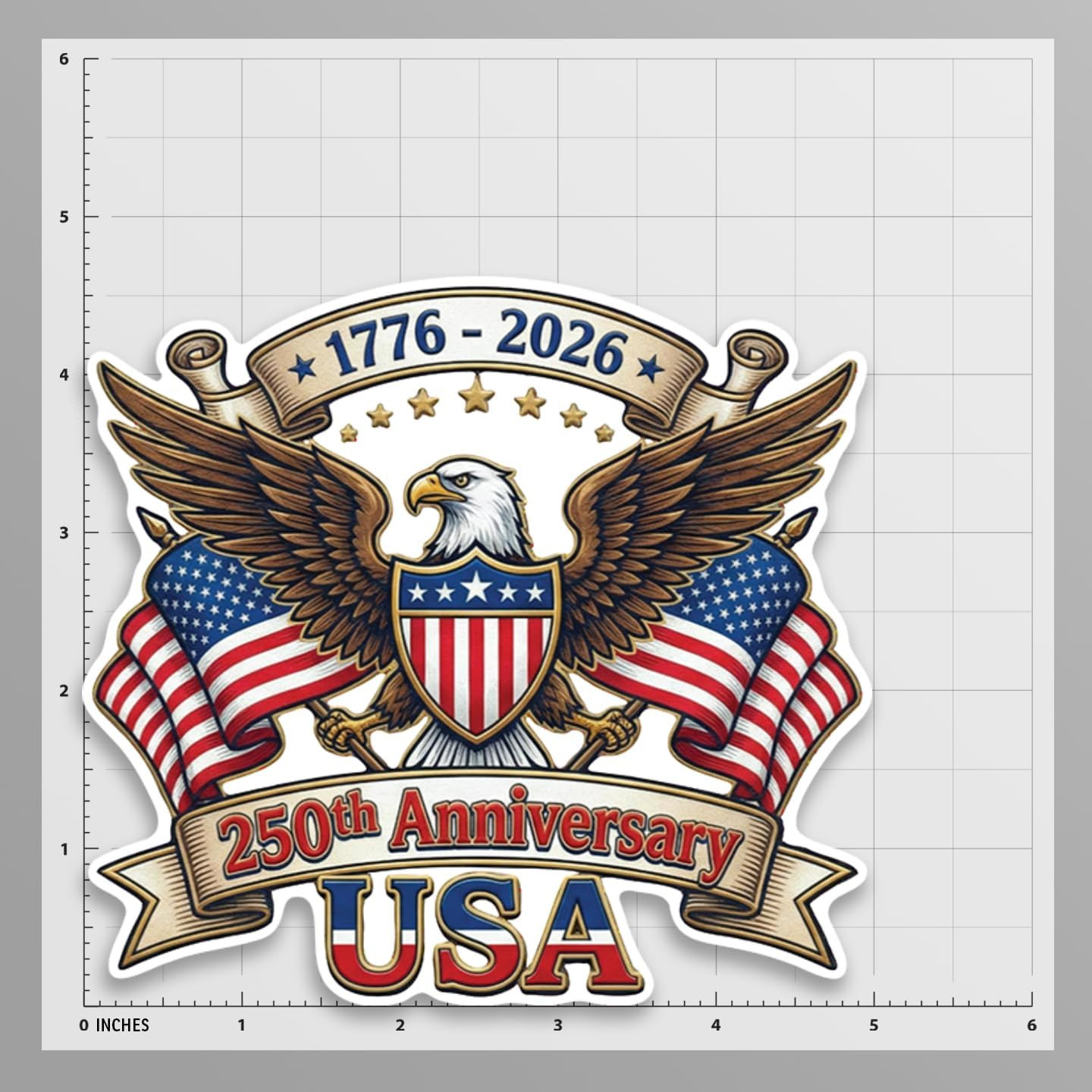 250Th Anniversary USA Sticker 3 Pack – 1776-2026 Patriotic Eagle Vinyl Decal for