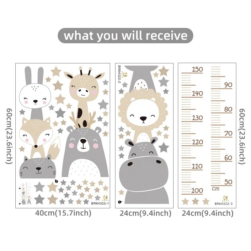 Cartoon Smile Smiling Cute Happy Face Animals Animal Unisex Stickers Top Art