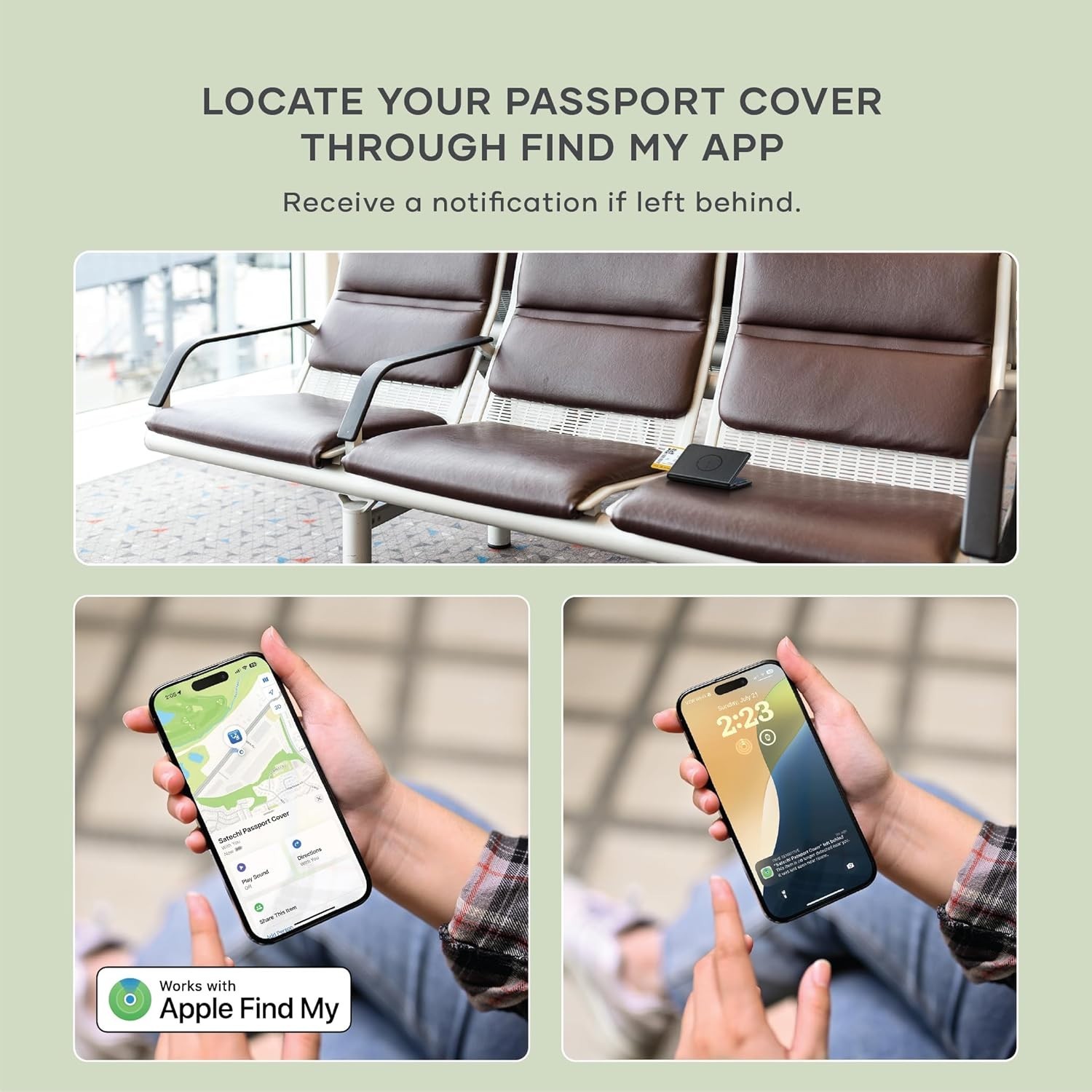 Passport Holder for Travel with Find My, Passport Cover with 4 Card Holder, Wire