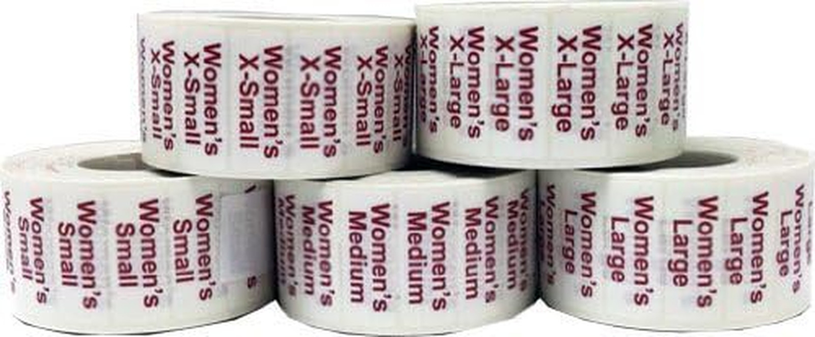 Womens Retail Clothing Size Strip Adhesive Stickers Clear 1.25 X 5 Shirt Labels