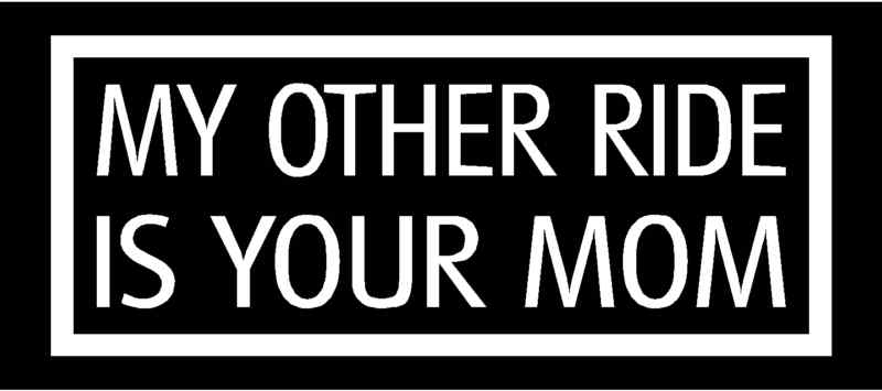 MY OTHER RIDE IS YOUR MOM Vinyl Decal 8" x 3" 11 Colors