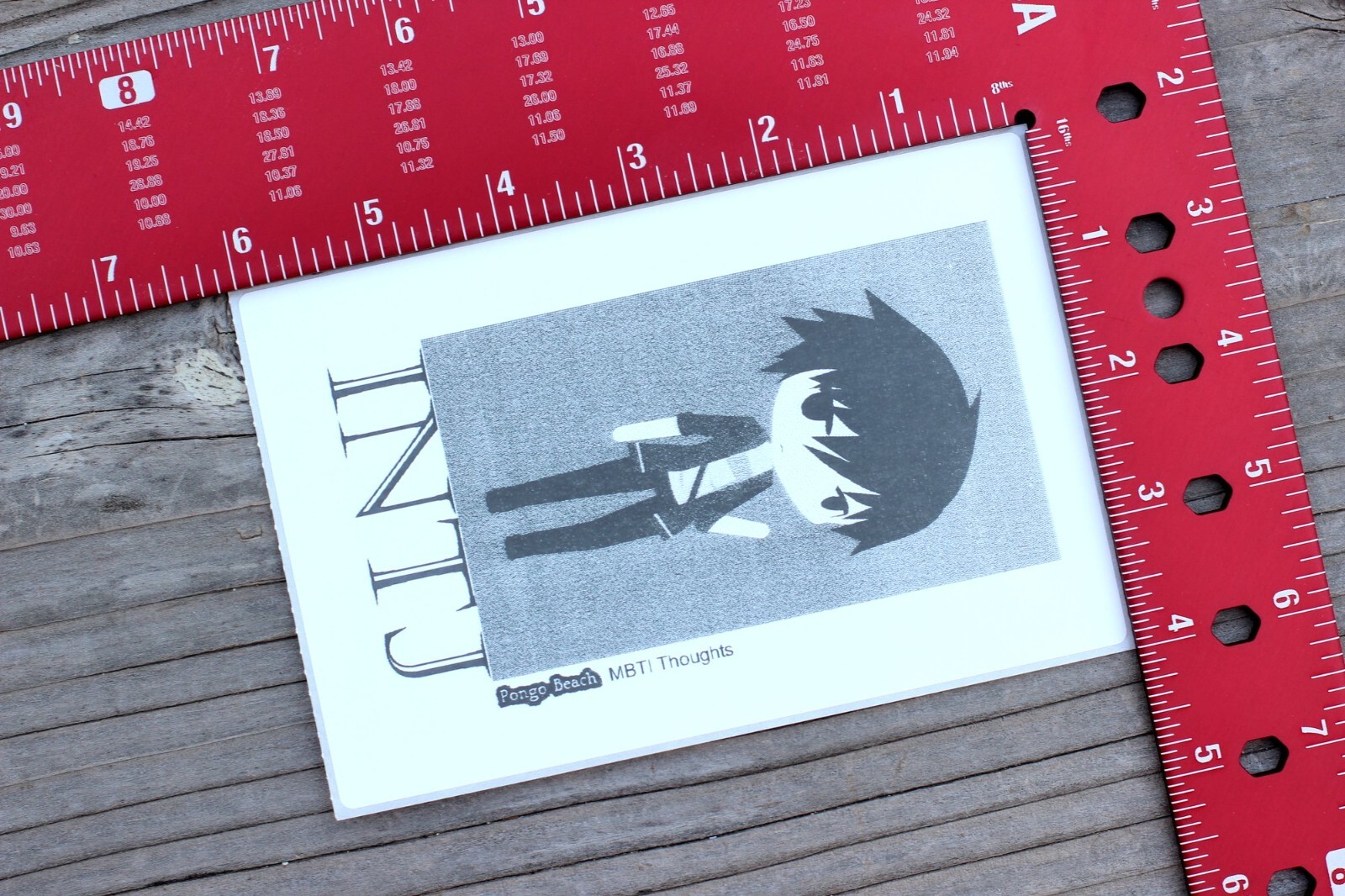 INTJ Boy B/W 4"x6" Thermal Sticker – Kawaii Anime Chibi – MBTI – Pongo Beach