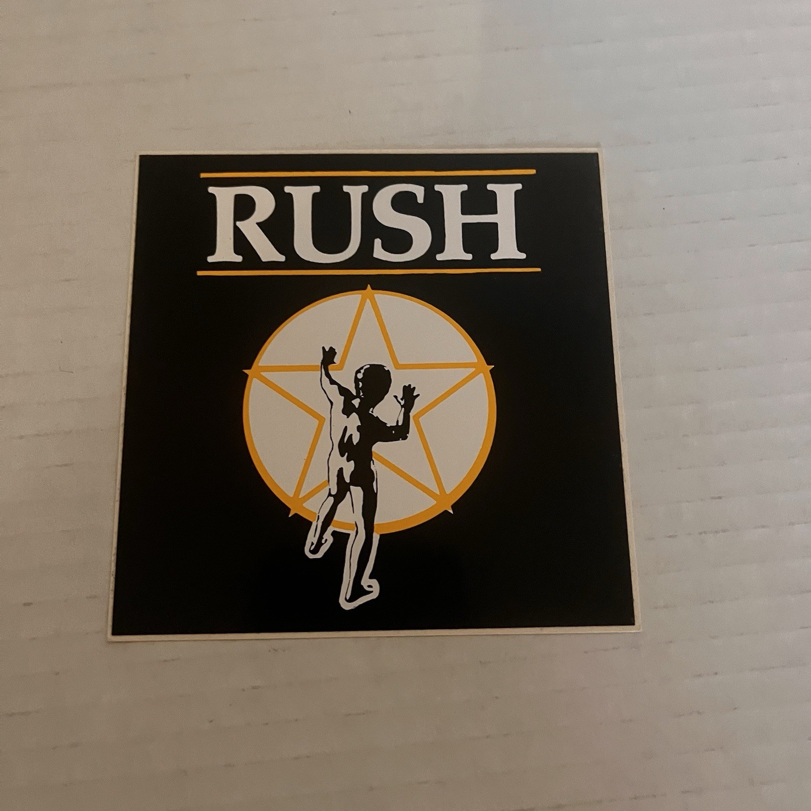 Rush Starman Square Sticker Fascal Removable Yellow Black White