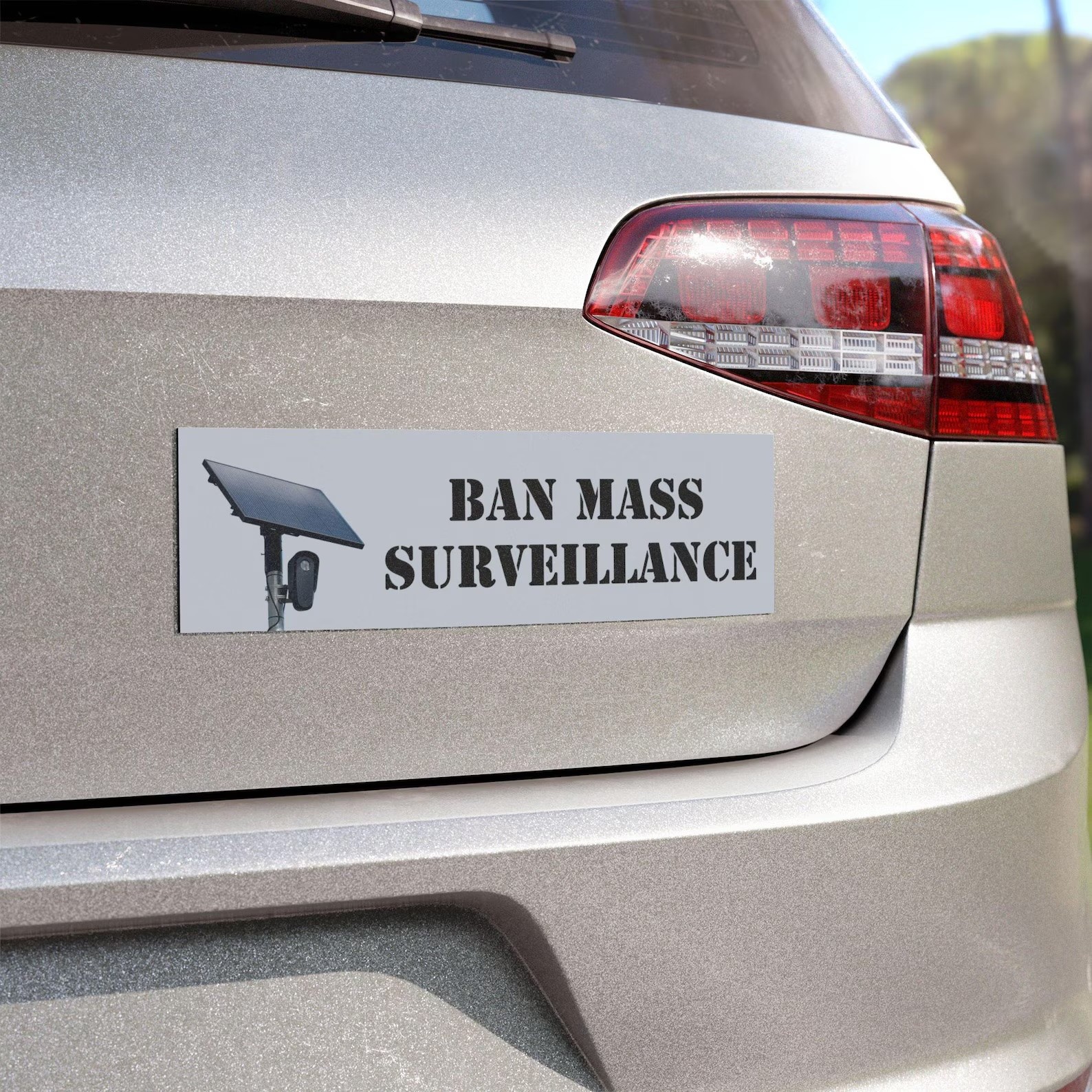 Ban Mass Surveillance Bumper Sticker or Magnet – Anti-Flock License Plate Camera