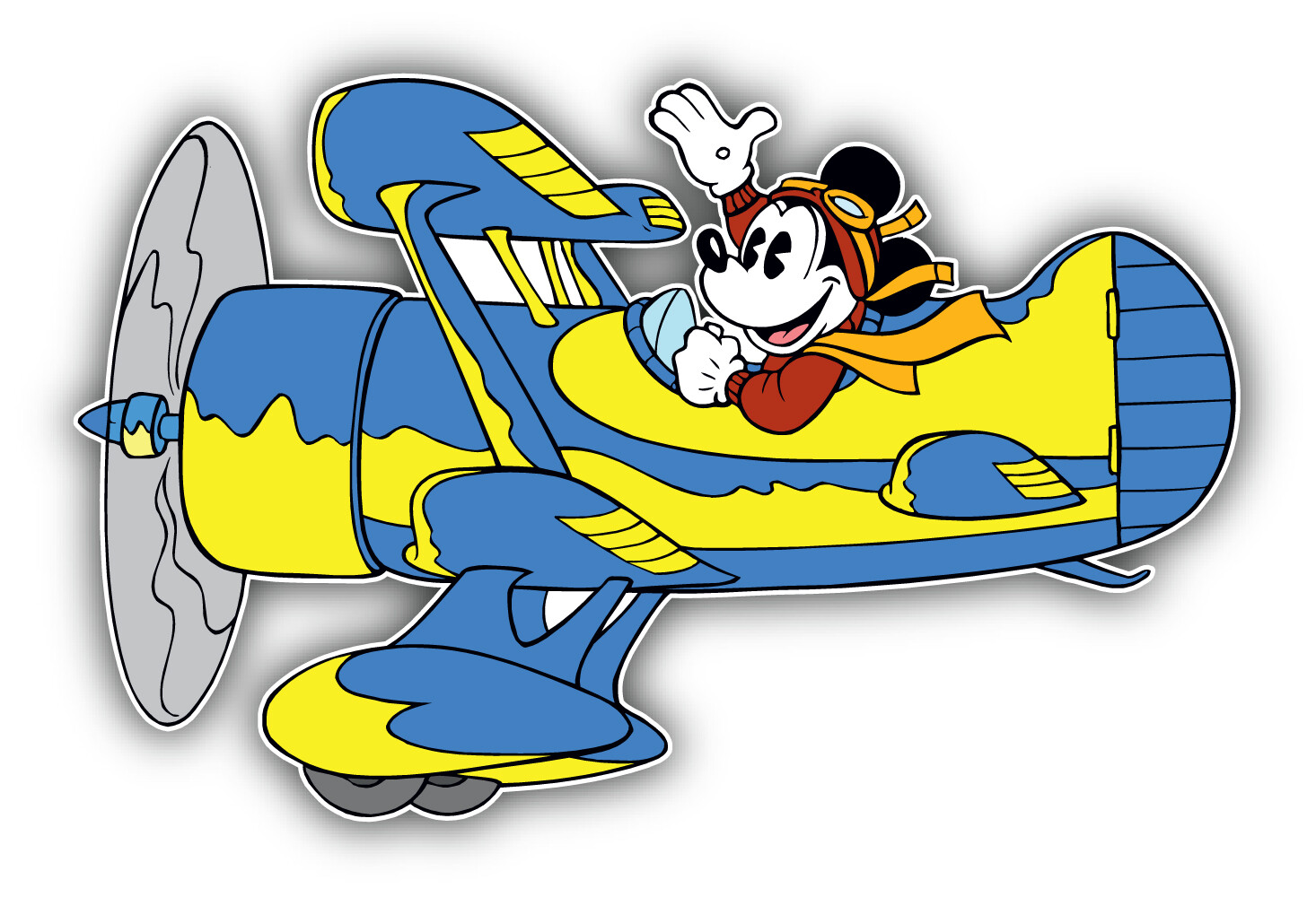 Mickey Mouse Cartoon Plane Sticker Bumper Decal – "SIZES"