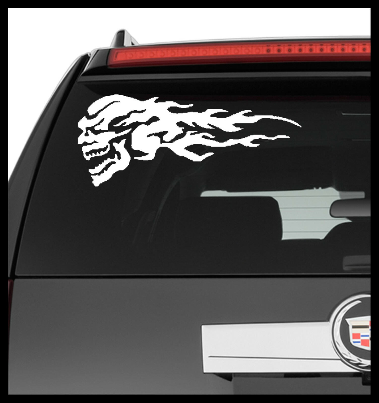 Vinyl Decal Truck Car Sticker Laptop – Horror Zombie Flying Flame Skull