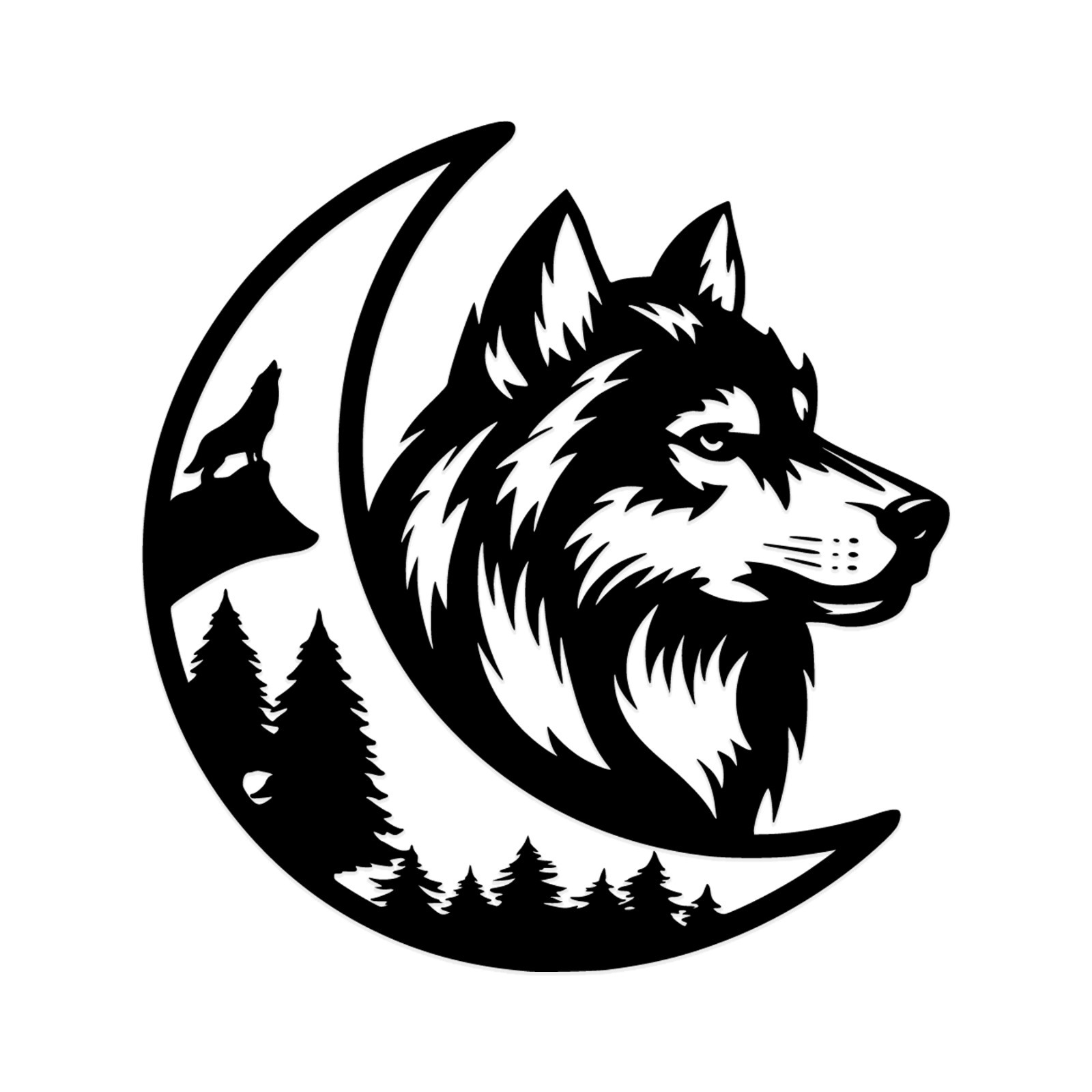 Wolf Moon Mountain Vinyl Decal Sticker – Camper Van Wolves Graphic Adventure