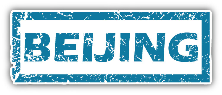 Beijing China Grunge Rubber Stamp Car Bumper Sticker Decal