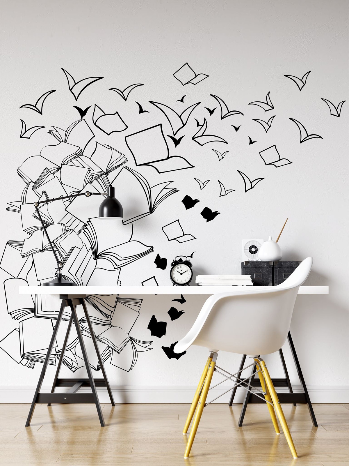 Flying Library Books Vinyl Wall Decal. Classroom Decor. The Hogwarts library.